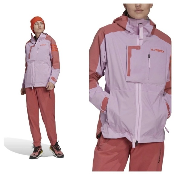 Adidas
Adidas Women's Terrex Xploric RAIN.RDY Mountain Jacket Blilil/Wonred Sz M - Picture 3 of 14